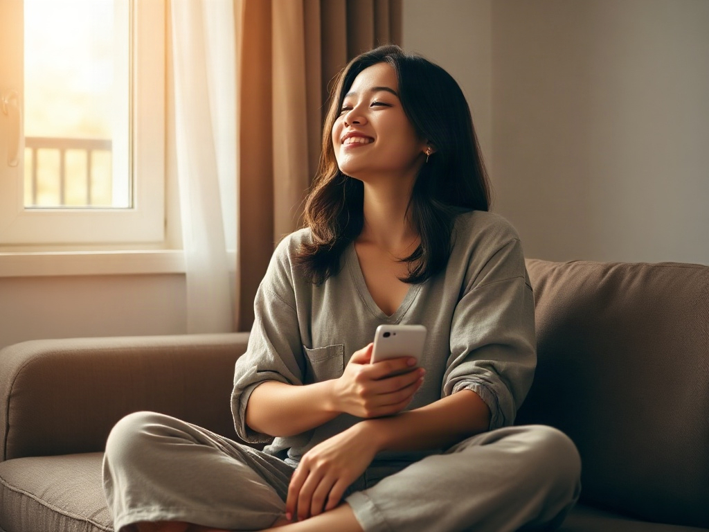 A person enjoying Insight Timer on their phone